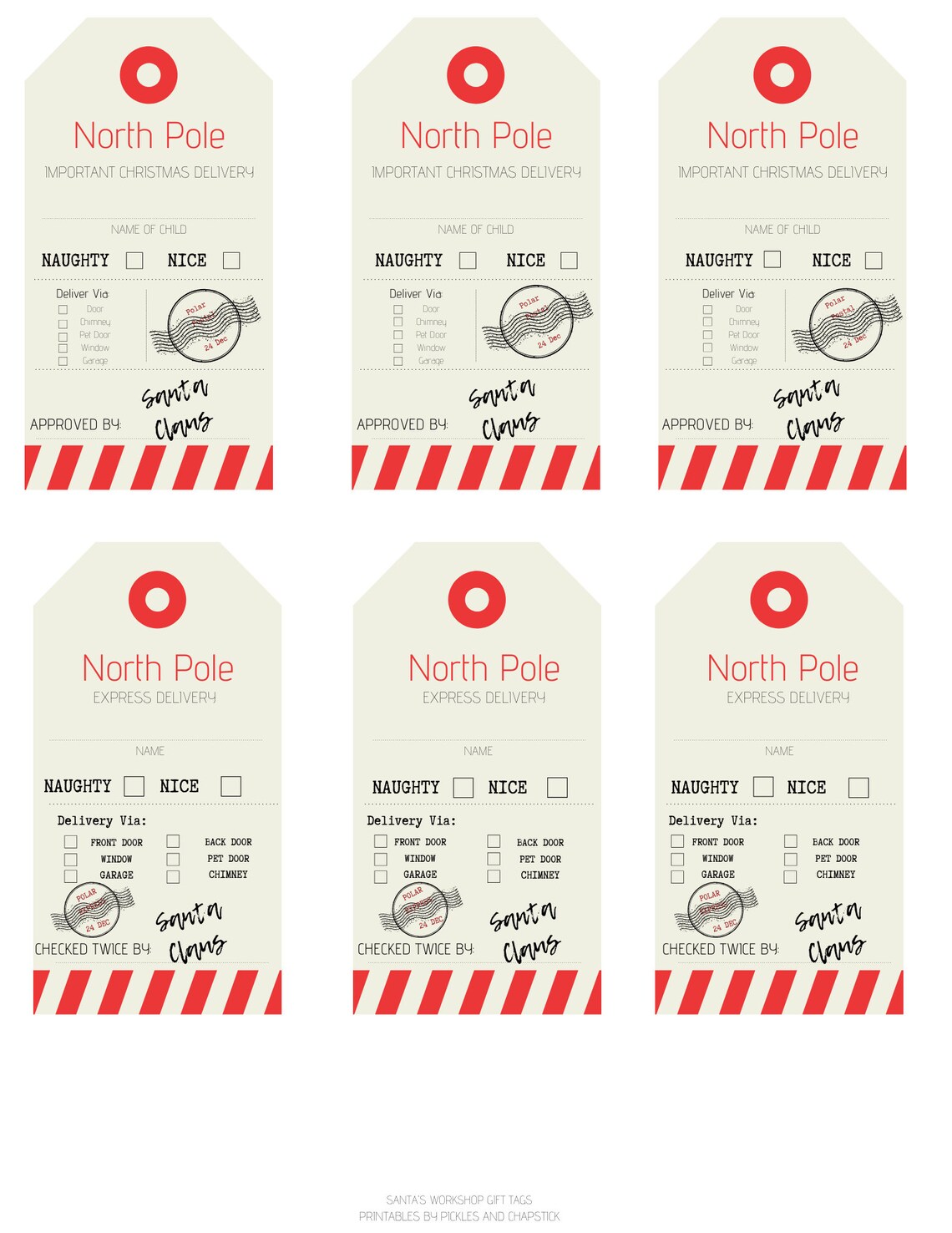Printable Santa's Workshop Gift Tags Instant Download - Etsy