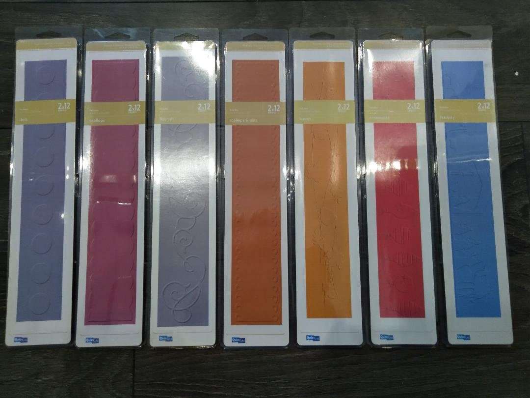 7 Assorted Quickutz 2 X 12 Inch Embossing Folders Brand New Etsy
