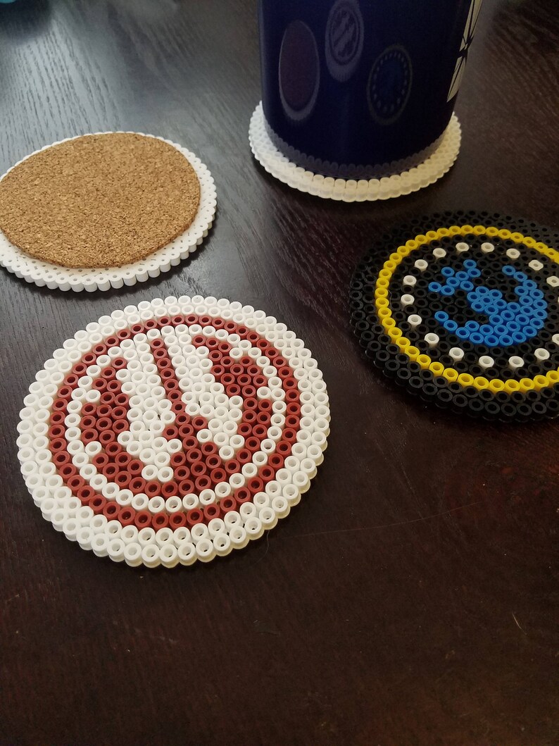 Set of 4 Star Wars Inspired Perler Coasters Etsy