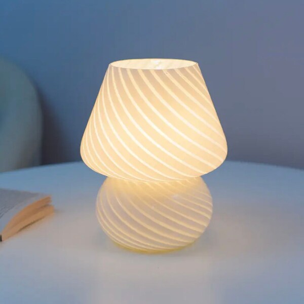 modern mushroom glass table lamp