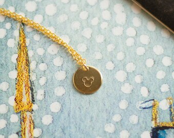 It All Started with a Mouse | Dainty Necklace Handstamped Charm Pendant | Magical Mouse Love