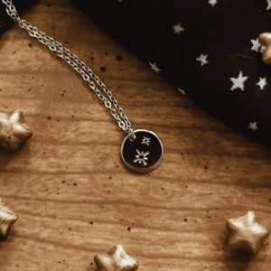 Second Star Dainty Necklace Handstamped Charm Pendant Peter Pan image 2