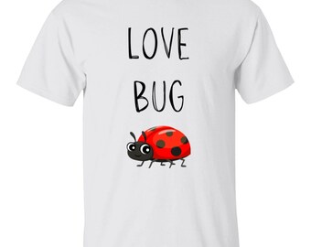 T-shirt pour filles Love Bug, 100 % coton, t-shirt fille graphique, coccinelle