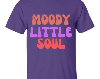 Moody Little Soul Girls T-Shirt, 100% cotton, Graphic Girls Tee