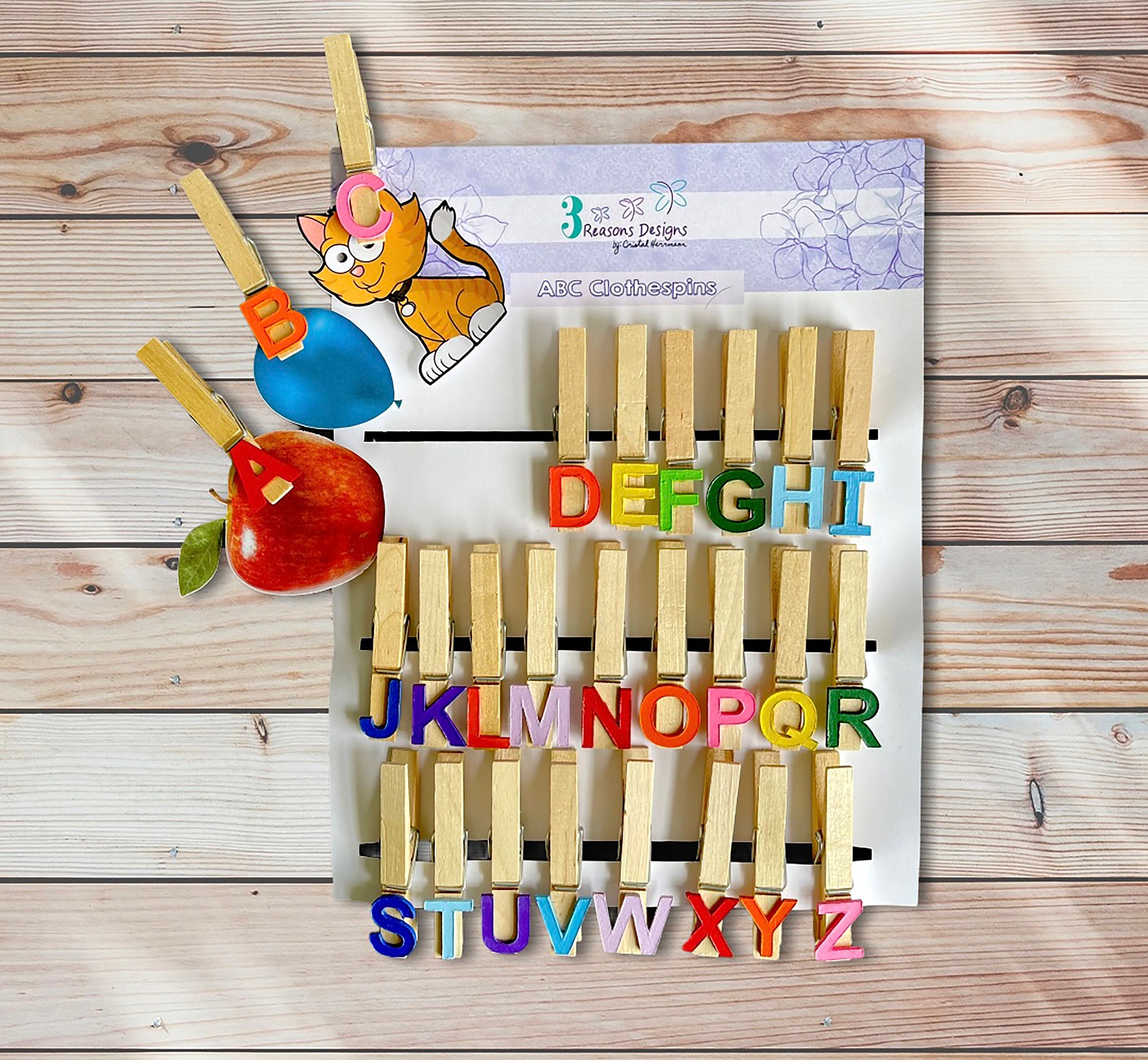 Alphabet Clothespins Alphabet Busy Bag Letter Matching Etsy UK