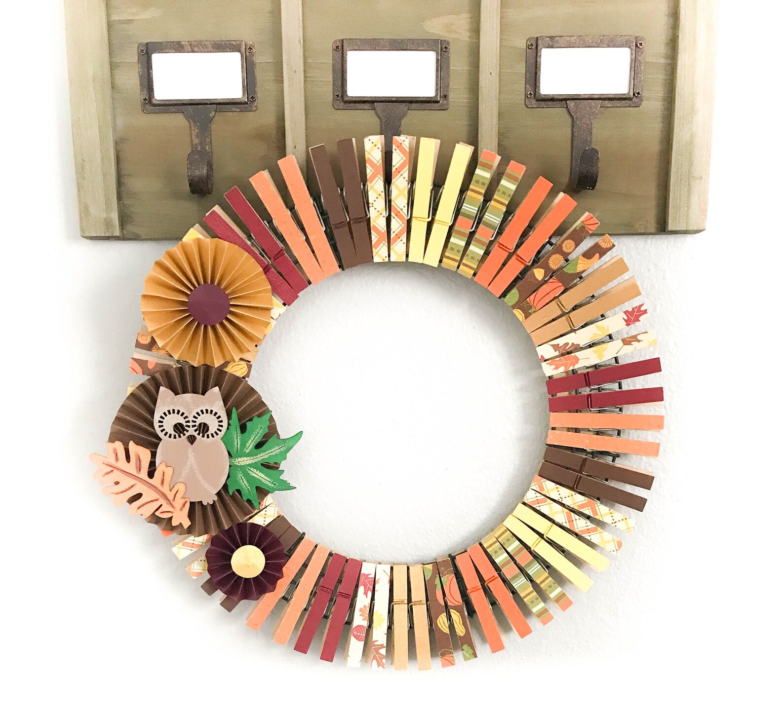Fall Wreath Clothespin Wreath Autumn Wreath Thanksgiving Decor Fall ...