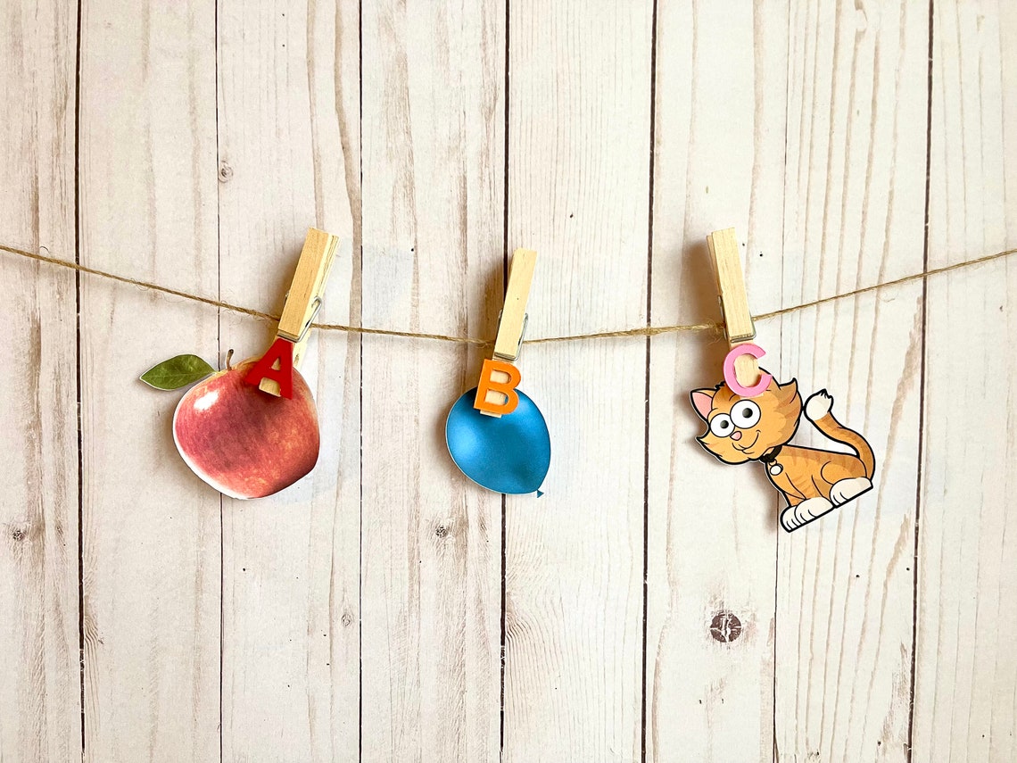 Alphabet Clothespins Alphabet Busy Bag Letter Matching Etsy