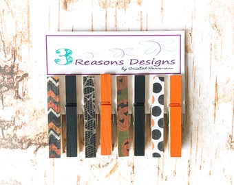 Halloween Clothespins - Halloween Decor - Photo Banner - Office clips - Decorative Clothespins - Card Holders - Fridge Magnets - Party Decor