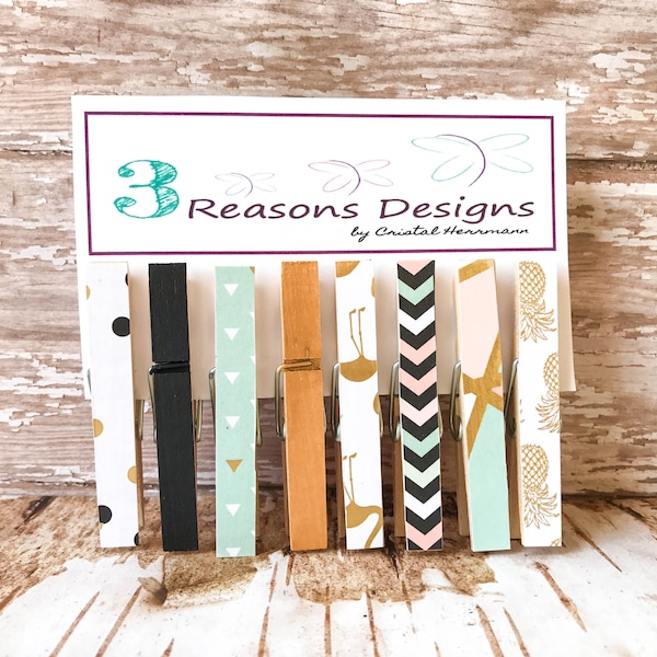 Clothespin Card Holder Etsy