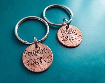 Personalized Dad Christmas Gift / Dad keychain / Personalized Penny Keychain / Personalized Christmas gifts for Papa