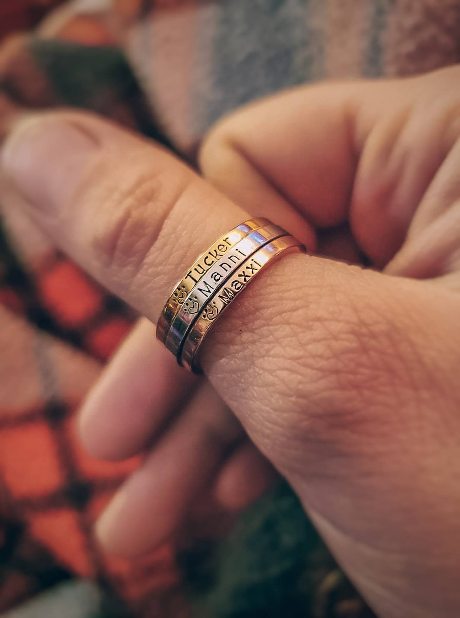Stacking Pet Name Rings Dog Mom Christmas Gift Cat Mom Gift Pet