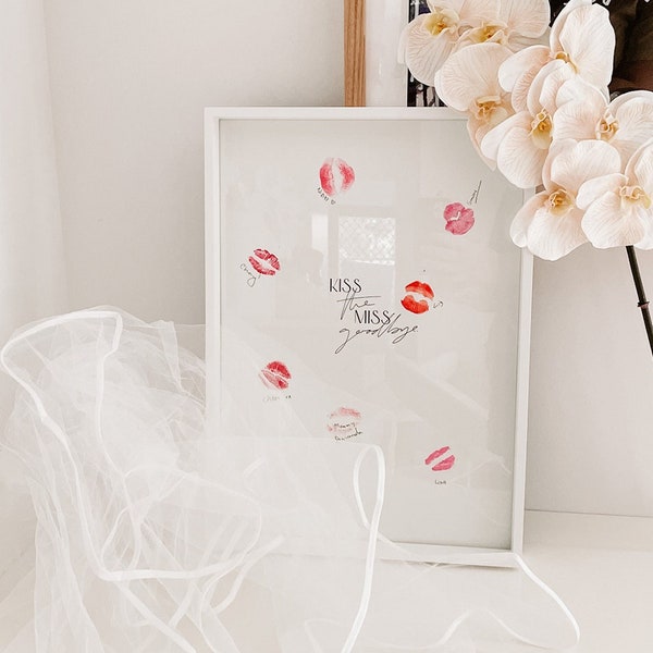 Kiss the Miss Goodbye Print DIGITAL | Hens Supplies | Hens Party Game | Kiss the Miss Poster | Bridal Shower Games | Bachelorette Party Game