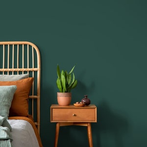 Dark Green Wallpaper / Solid Color / Peel and Stick Wallpaper Removable Wallpaper Home Decor Wall Art Wall Decor Room Decor - D432