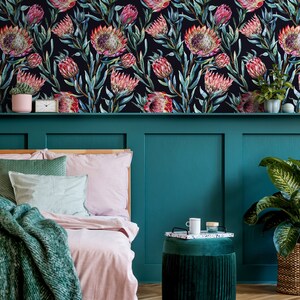 Wallpaper Peel and Stick Wallpaper Removable Wallpaper Home Decor Wall Art Wall Decor Room Decor /   Vintage Large Floral Wallpaper - A974