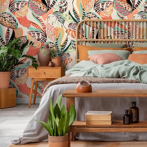 Wallpaper Peel and Stick Wallpaper Removable Wallpaper Home Decor Wall Art Wall Decor Room Decor / Contemporary Leaves Wallpaper - C461