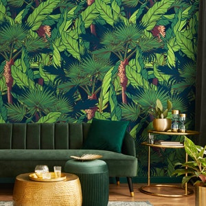Wallpaper Peel and Stick Wallpaper Removable Wallpaper Home Decor Wall Art Wall Decor Room Decor / Tropical Jungle Wallpaper - A959