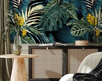 Wallpaper Peel and Stick Wallpaper Removable Wallpaper Home Decor Wall Decor Room Decor / Tropical Jungle Monstera Leaf Wallpaper - A800