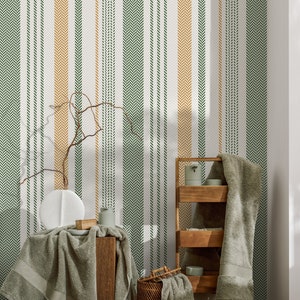 Farmhouse Striped Wallpaper Chevron Wallpaper Peel and Stick and Traditional Wallpaper - D804