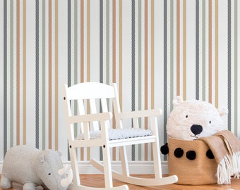 Minimalist Striped Wallpaper Farmhouse Wallpaper Peel and Stick and Traditional Wallpaper - D778