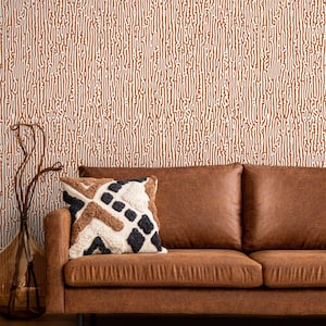 Terracotta Abstract Wallpaper Contemporary Art Wallpaper Peel and Stick and Traditional Wallpaper - D854