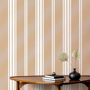Orange Striped Wallpaper Farmhouse Wallpaper Peel and Stick and Traditional Wallpaper - D783