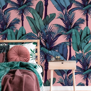 Wallpaper Peel and Stick Wallpaper Removable Wallpaper Home Decor Wall Art Wall Decor Room Decor / Tropical Banana Leaves Wallpaper - C442