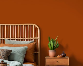 Tapete in Gewürzocker / Solid Color / moderner minimalistischer Stil in warmen Terrakotta und gebrannter Orange - E149