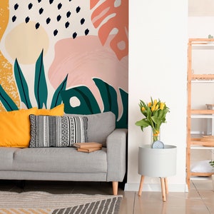 Monstera Wallpaper, Floral Wallpaper, Self-Adhesive, Removable Wallpaper, Leaf Wallpaper, Mural Wallpaper B500 image 5
