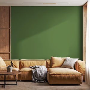 Olive Fern Wallpaper / Solid Color with a Modern Minimalist Aesthetic in a Deep Olive Green - E187