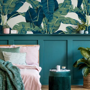 Palm Tree Wallpaper, Removable Wallpaper, Tropical Wallpaper, Tropical, Wallpaper, Jungle, Leaves Wallpaper, Jungle Wallcovering - C160