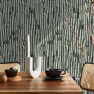 Dark Green Abstract Art Wallpaper Contemporary Wallpaper Peel and Stick and Traditional Wallpaper D746 image 5