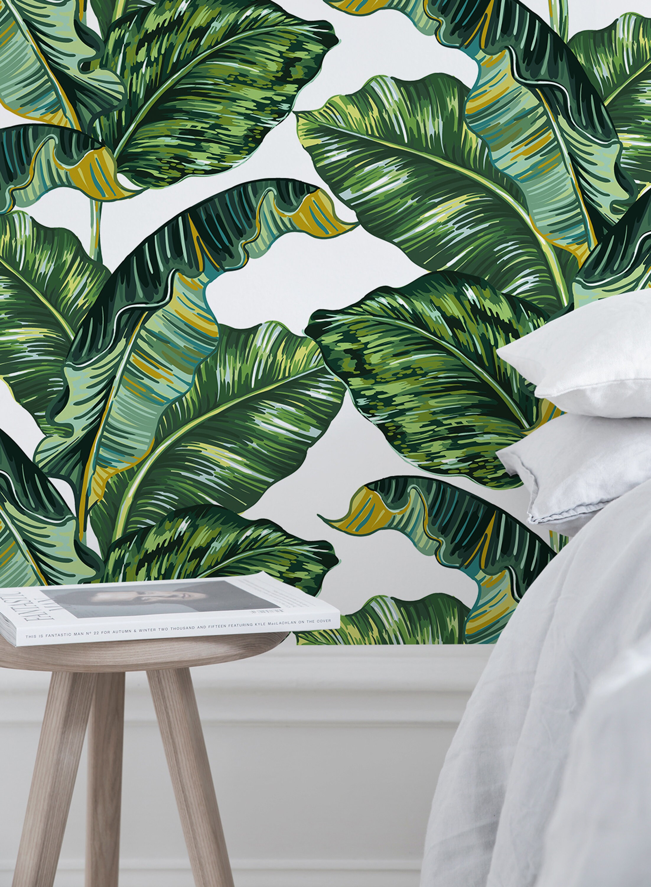 Tropical Wallpaper Banana Leaf Wallpaper Wall Decor Peel Etsy