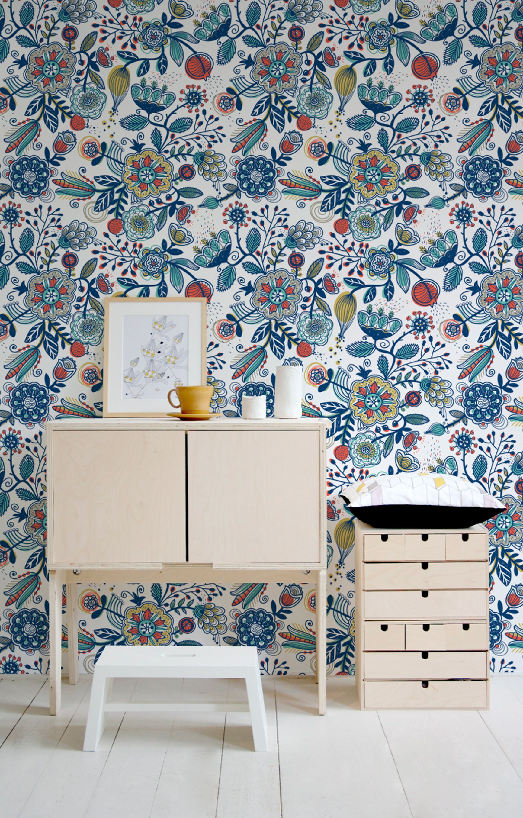 Boho Wallpaper Boho Wall Mural Boho Style Peel and Stick Etsy