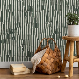Dark Green Abstract Art Wallpaper Contemporary Wallpaper Peel and Stick and Traditional Wallpaper D746 image 4