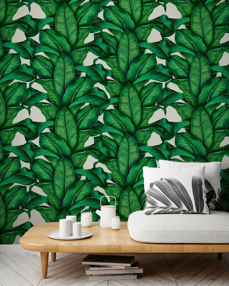 Banana Leaf Wallpaper Peel and Stick Wallpaper Banana Tree - Etsy