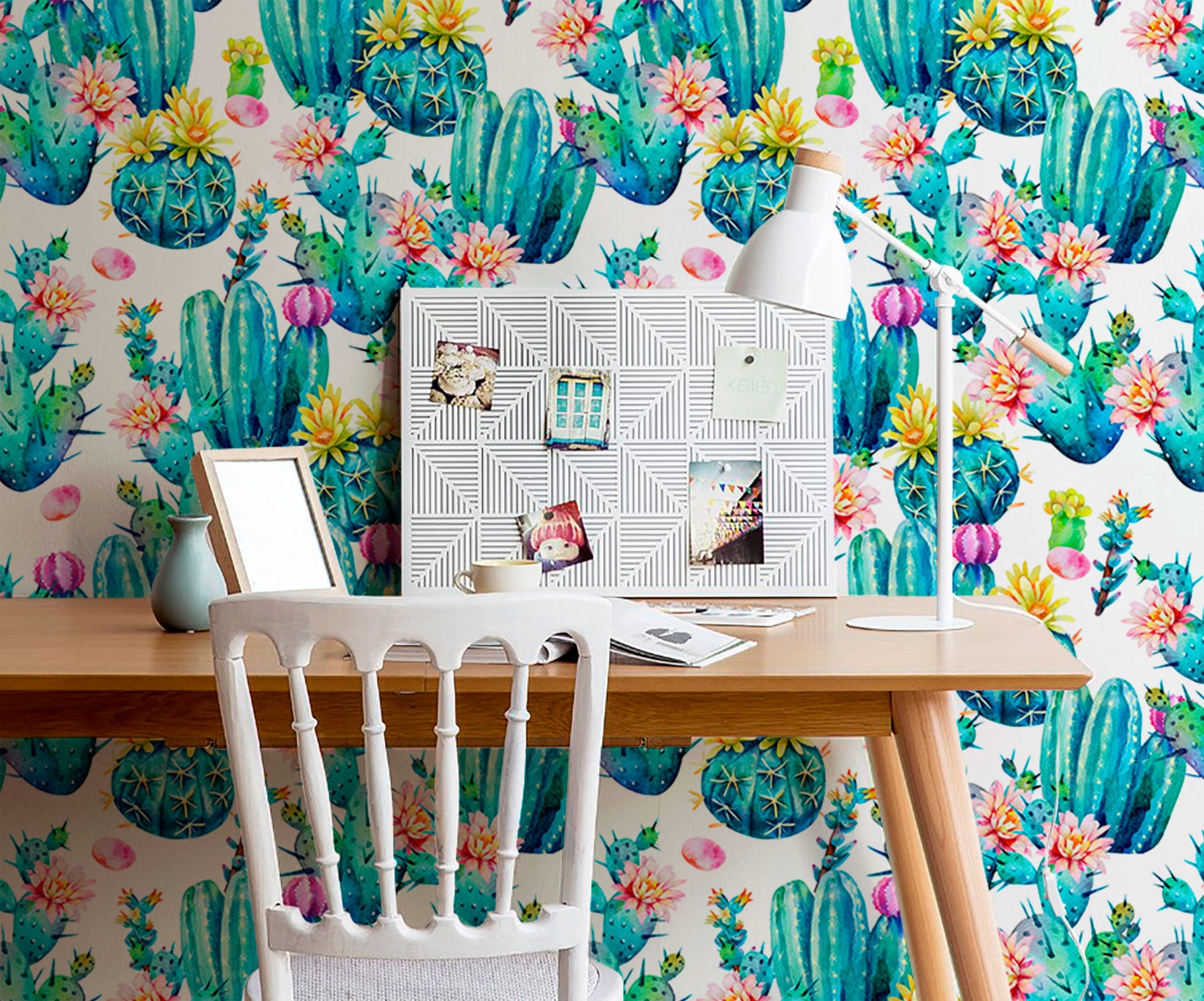 Floral Cactus Wallpaper Floral Wallpaper Removable - Etsy