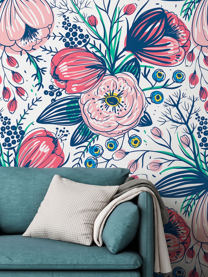 Removable Wallpaper Boho Wall Mural Peel and Stick Etsy