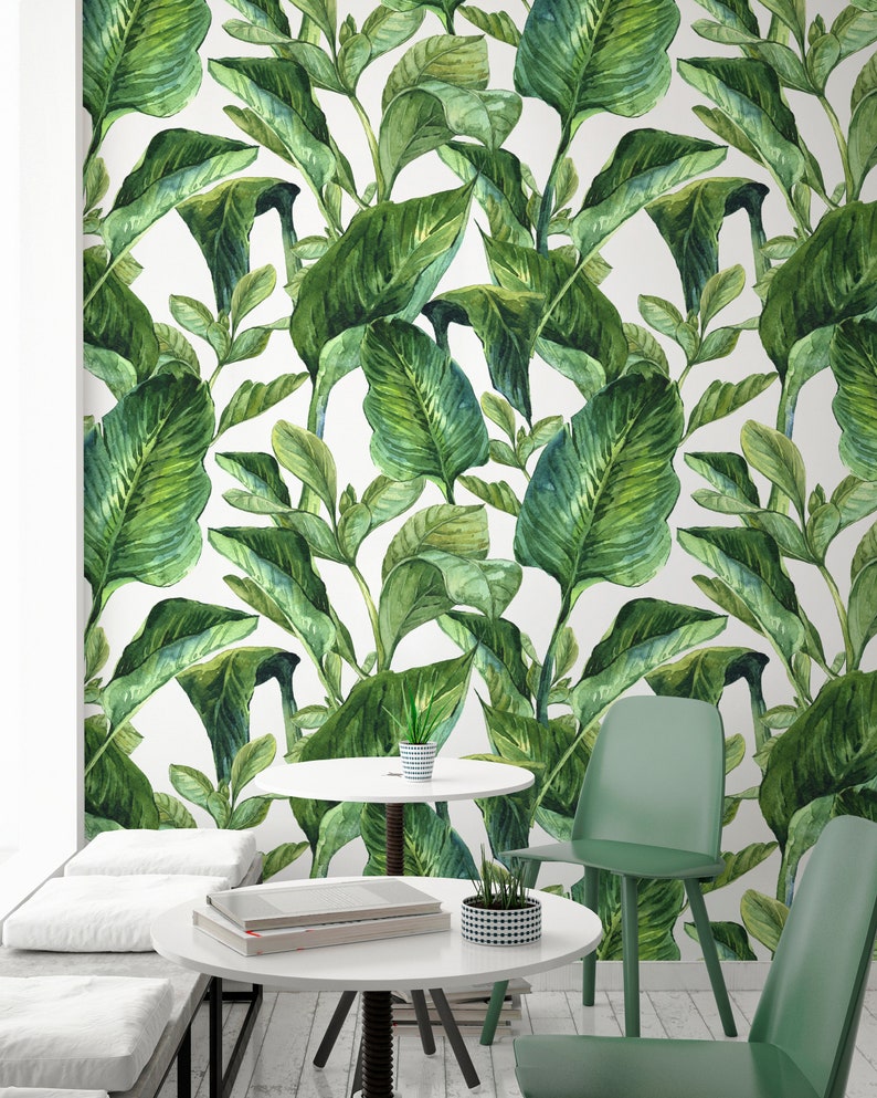 Removable Wallpaper Tropical Wallpaper Tropical Wallpaper Etsy