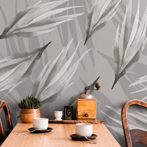 Abnehmbare Tapete, Boho Wandbild, Tapete abziehen und aufkleben, Abnehmbare Tapete, Abnehmbares Wandpapier, Tropische Tapete - X018