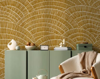 Art Deco Gold & White Wallpaper - C025
