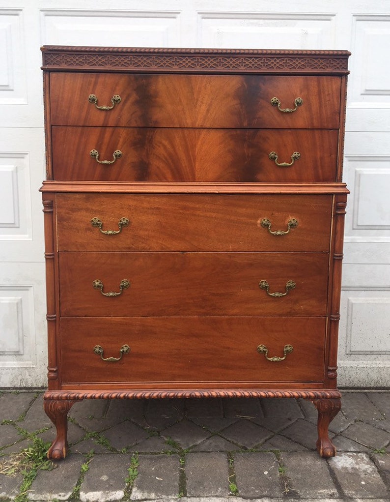 Customizable Vintage Highboy Dresser Bedroom Set Antique Etsy