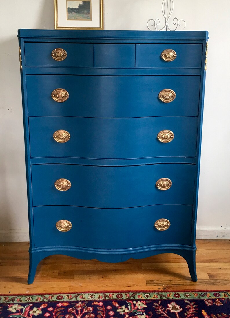 Sold Antique Dresser Teal Dresser Antique Chest Of Drawers Etsy