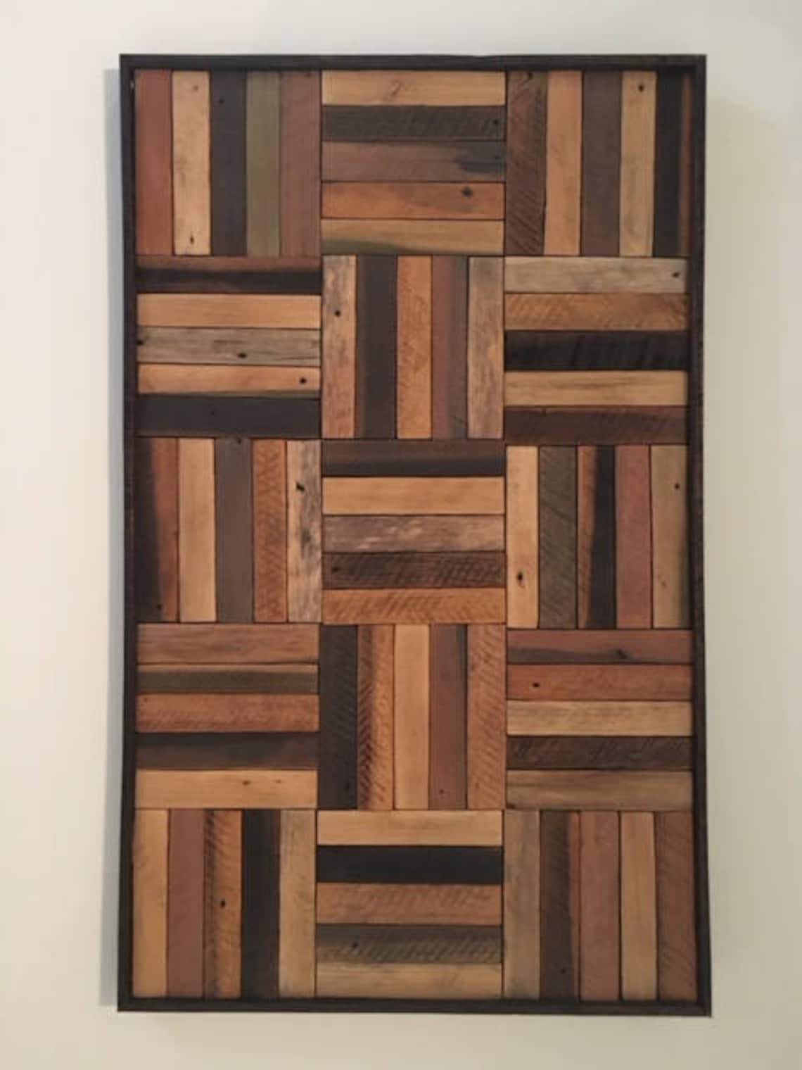 Rustic Wood Panels Reclaimed Wood Wall Art Wood Mosiac Etsy Canada