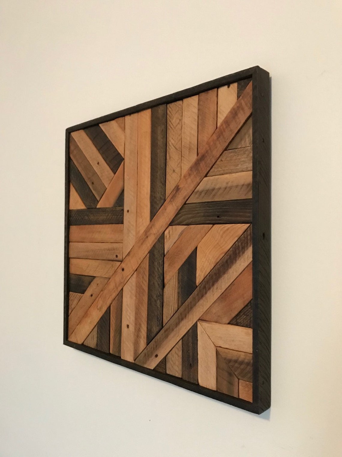 Picture of Reclaimed Wood Wall Art, Geometric Pattern, Wood Mosiac, Rustic - Etsy