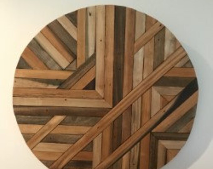 Reclaimed Wood Wall Art Circle, Round Design Etsy