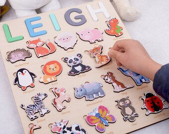 Easter Gifts for Boys and Girls, Animals Learning Board with Name Puzzle, Custom  Matching Game, Preschool Educational Toy Gift Birthday
