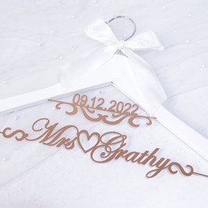 Personalized Wedding Gifts for Bride to Be, Marriage Gift, Custom Wedding Hanger for Bride with Name & Date, Bridal Party Hanger for Groom