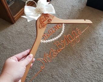 Bridal Shower Gift | Wedding Hanger | Mrs Hanger | Bride Hanger | Gift for Her | Gift for Bride | Bachelorette | Shower Gift | Wedding Dress