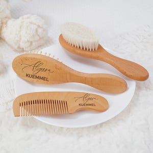 Personalized Baby Girl Gifts Wooden Baby Hair Brush, Engraved Baby Brush, Baby Keepsake Easter Gift | 1st Birthday Gift for Kid