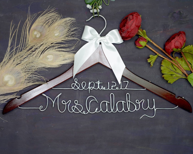 Gift Idea Personalized Wedding Hanger Gift for Her | Wedding Dress Bridal Shower Gift Future Mrs Bride to Be Gift Bridal Hanger